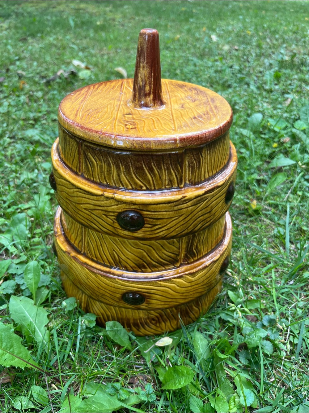Vintage Style Ceramic Stackable Canister Jar